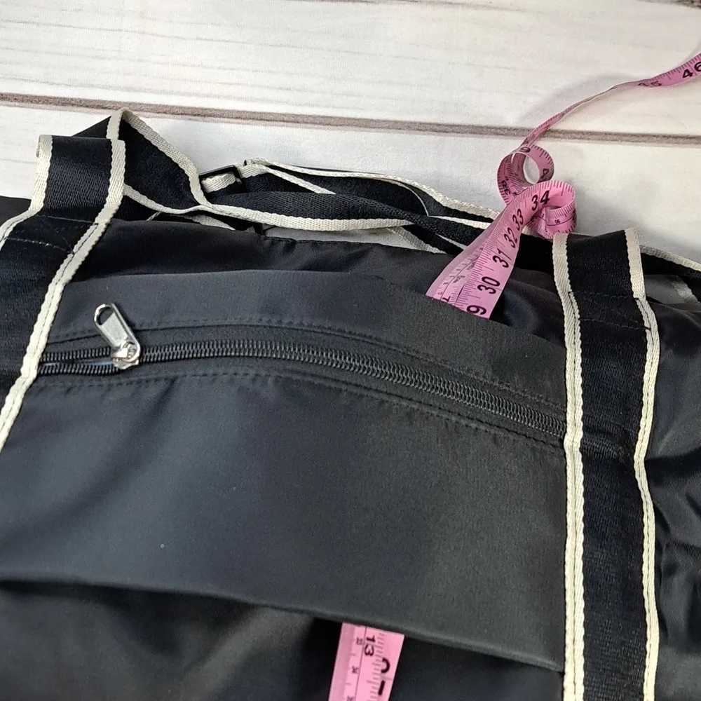 Black Duffel Bag with Extendable Drop Bottom